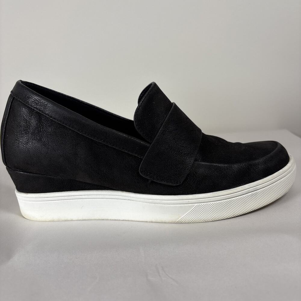 MIA Black Platform Wedge Loafers Comfort Minimalist Elevated Basic Sneakers 9W